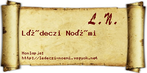 Lédeczi Noémi névjegykártya